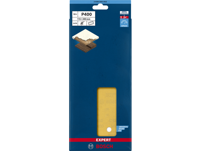 XPERT C470 brusni papir s 14 luknjami za ekscentrične brusilnike, Dimenzije: 115x280mm, Zrnatost: 400, 2608900852